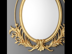 baroque oval frame 3D 모델