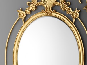 baroque oval frame 3D 모델
