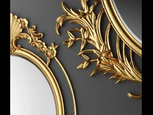 baroque oval frame 3D Model