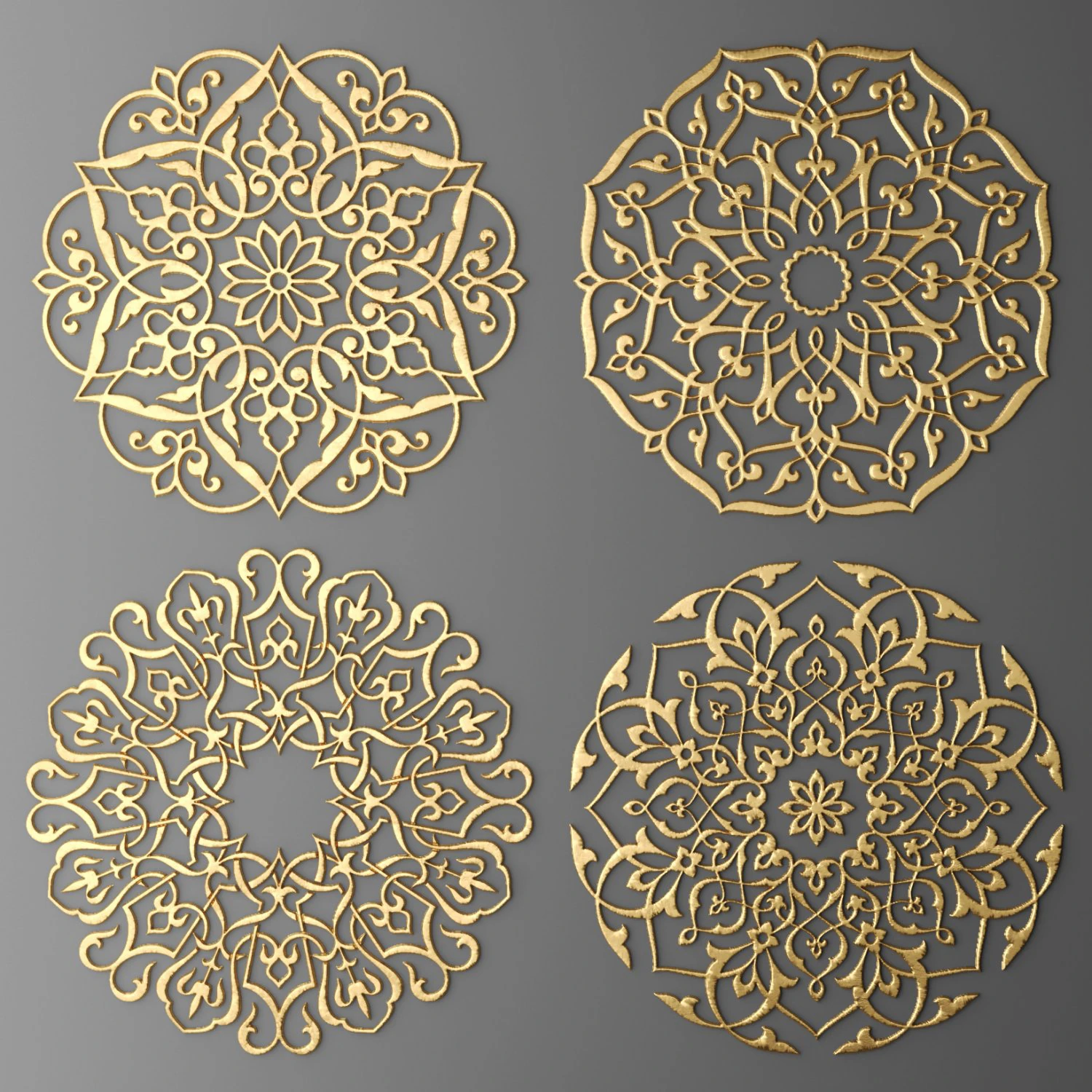 rosette round molding 3D Model .c4d .max .obj .3ds .fbx .stl .blend 