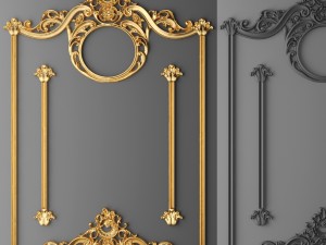 stucco decor frame 3D-Modell