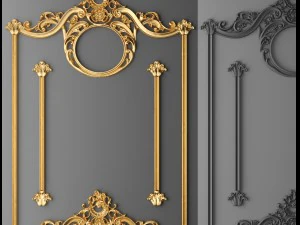 stucco decor frame 3D Model