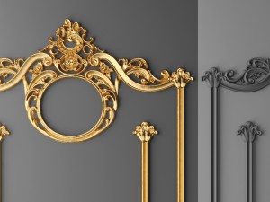 stucco decor frame 3D मॉडल