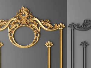 stucco decor frame 3D Model