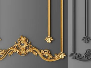 stucco decor frame 3D Model
