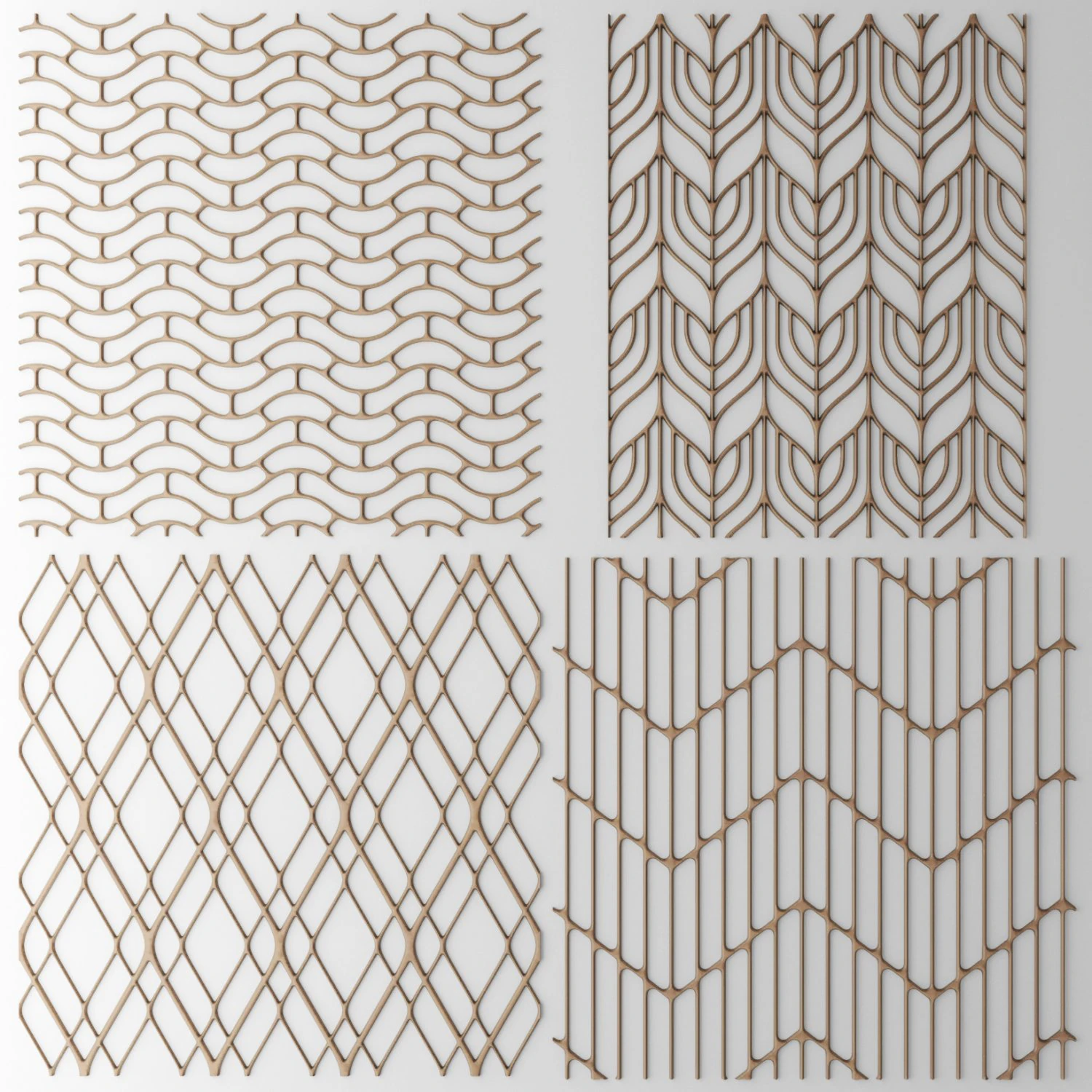 set panel lattice grille 3d 3D Model .c4d .max .obj .3ds .fbx .stl .blend 