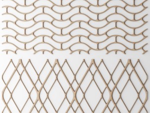 set panel lattice grille 3d Model 3D