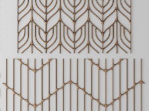 set panel lattice grille 3d Model 3D