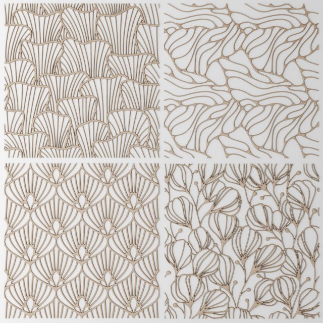 set panel lattice grille 3d Model 3D .c4d .max .obj .3ds .fbx .stl .blend 