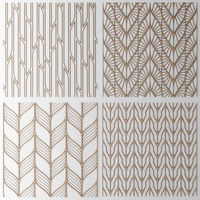 set panel lattice grille 3d Model 3D .c4d .max .obj .3ds .fbx .stl .blend 