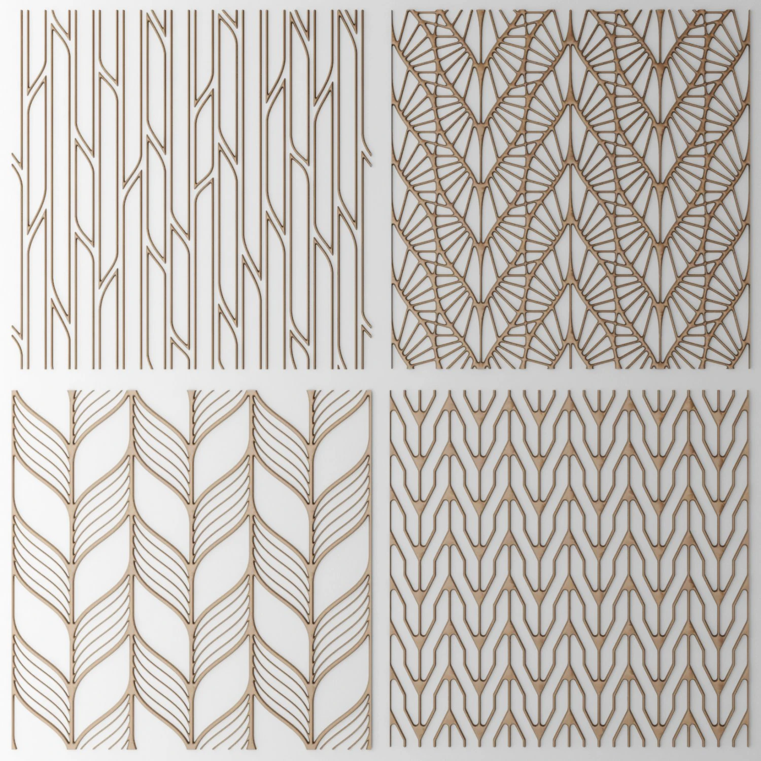 set panel lattice grille 3d 3D Model .c4d .max .obj .3ds .fbx .stl .blend 