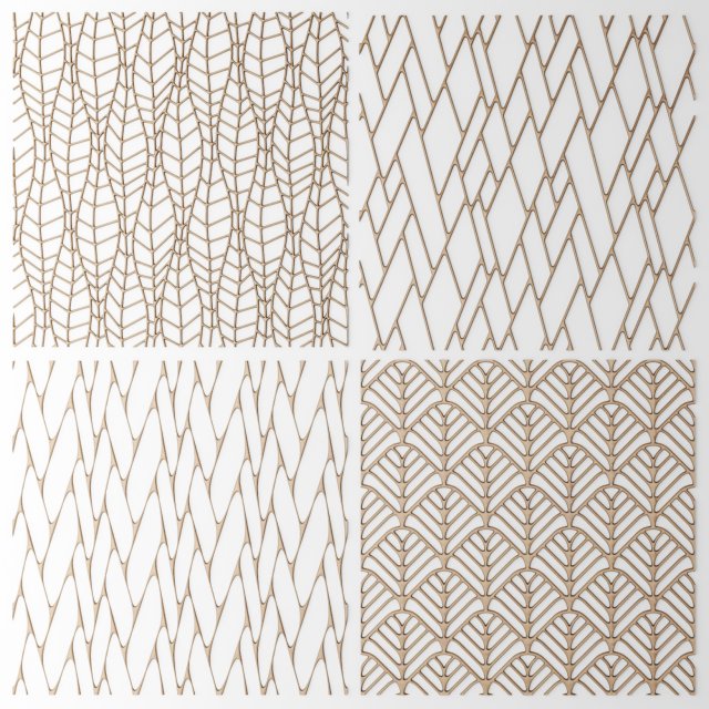 set panel lattice grille 3d Modelo 3D .c4d .max .obj .3ds .fbx .stl .blend 