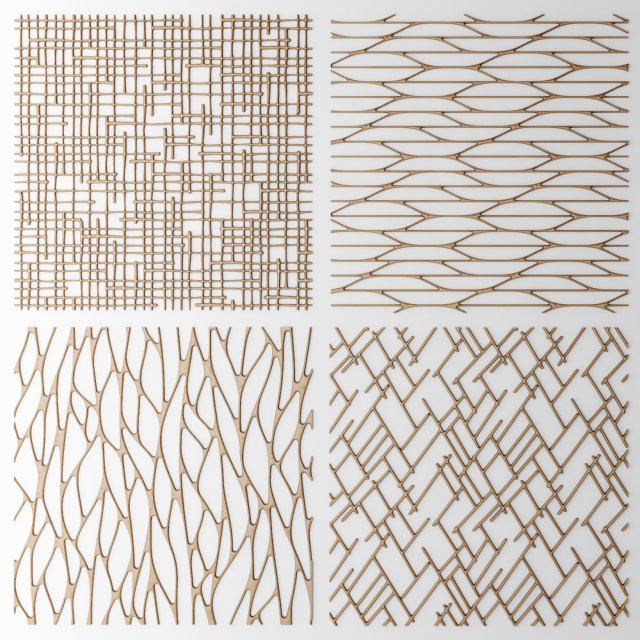 set panel lattice grille 3d Model 3D .c4d .max .obj .3ds .fbx .stl .blend 