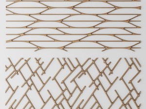 set panel lattice grille 3d Model 3D