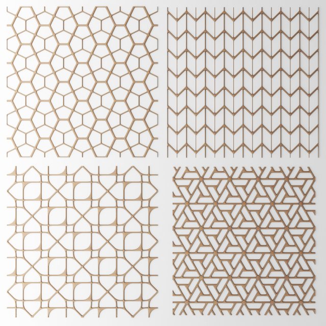 set panel lattice grille 3d Model 3D .c4d .max .obj .3ds .fbx .stl .blend 