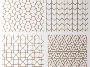 set panel lattice grille 3d 3D Model