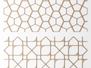 set panel lattice grille 3d Model 3D
