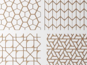 set panel lattice grille 3d Model 3D