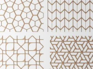 set panel lattice grille 3d 3D Model