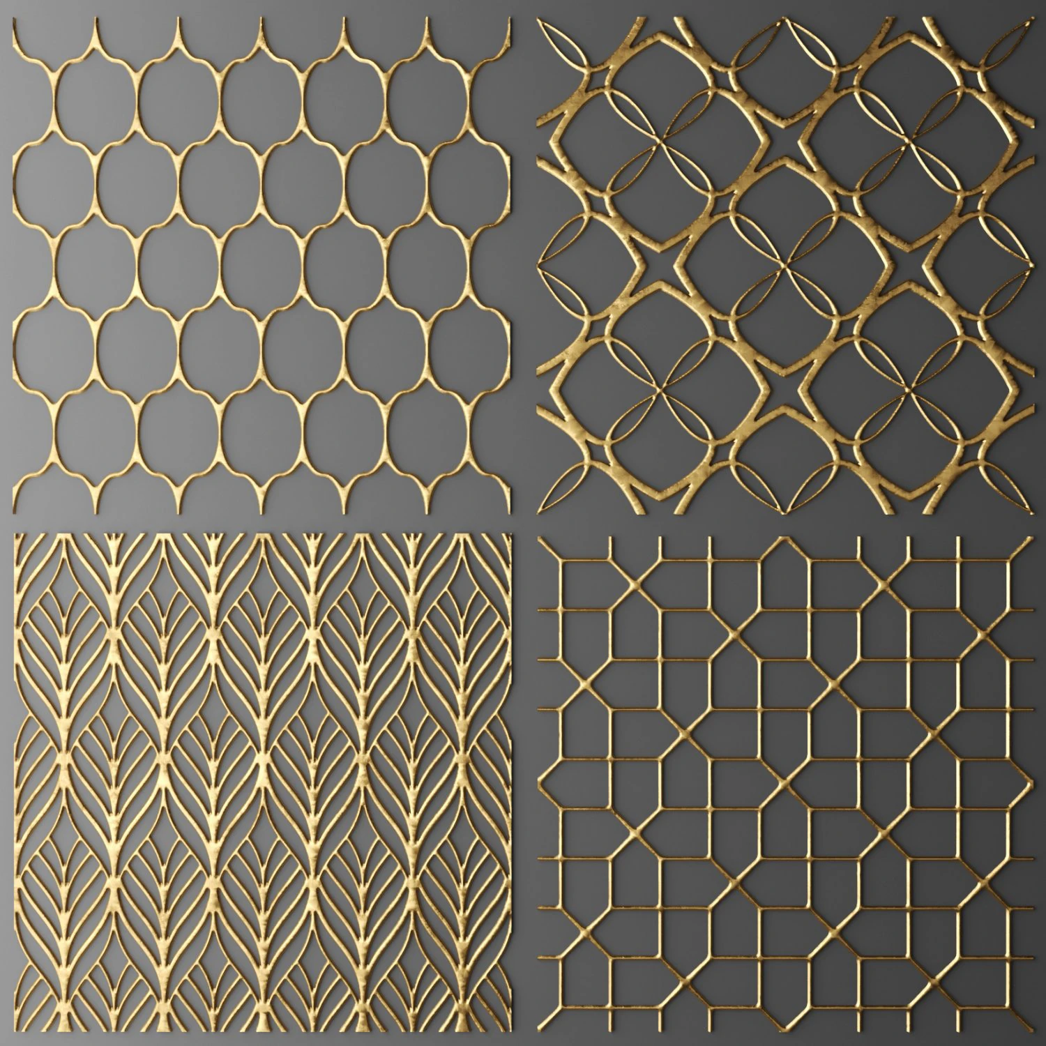 set panel lattice grille 3d 3D Model .c4d .max .obj .3ds .fbx .stl .blend 