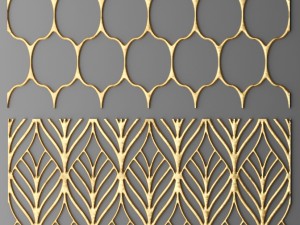 set panel lattice grille 3d Model 3D