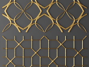 set panel lattice grille 3d Model 3D