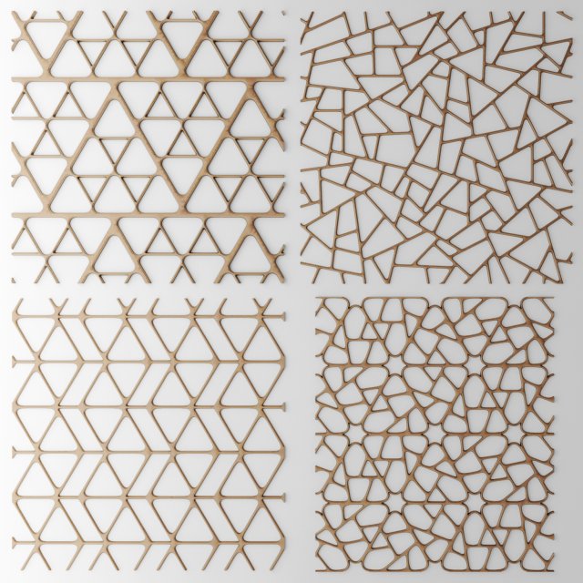 set panel lattice grille 3d 3D 模型 .c4d .max .obj .3ds .fbx .stl .blend 