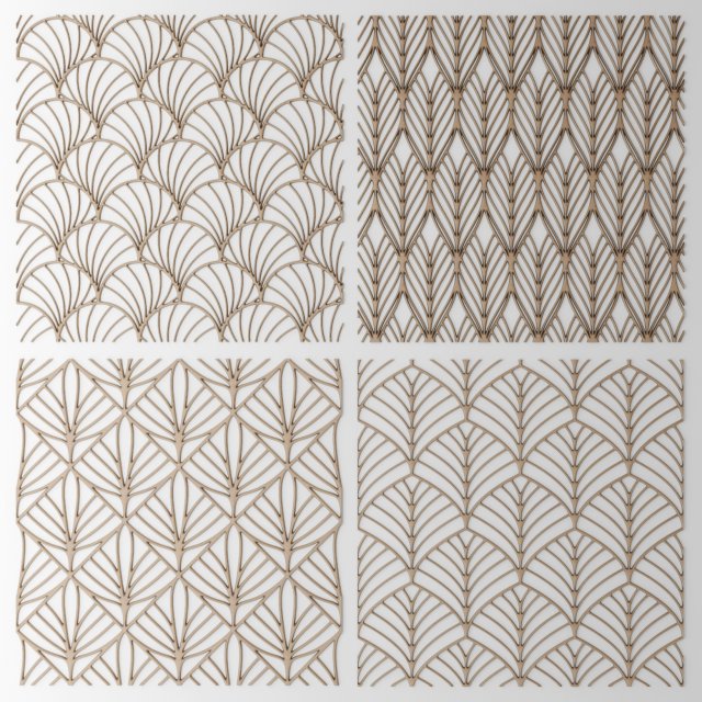 set panel lattice grille 3d 3D 模型 .c4d .max .obj .3ds .fbx .stl .blend 