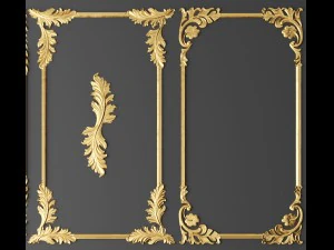 frame cartouches set 3d 3D Model