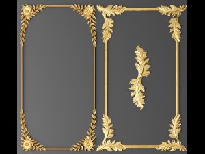 frame cartouches set 3d 3D Model