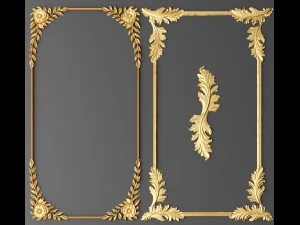 frame cartouches set 3d 3D Model