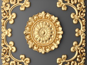 ceiling rosette and frame 3D Model