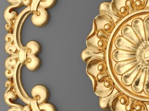 ceiling rosette and frame Model 3D
