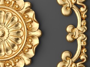 ceiling rosette and frame Model 3D