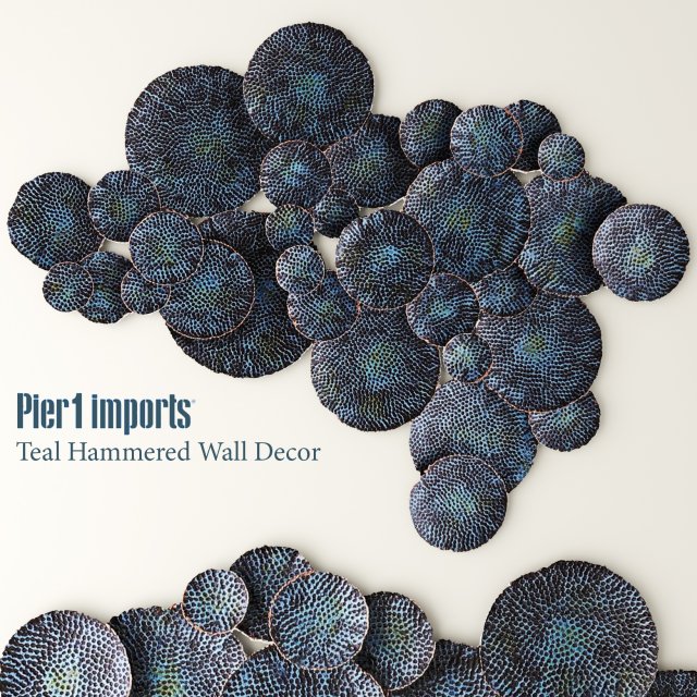 teal hammered wall decor Model 3D .c4d .max .obj .3ds .fbx .stl .blend 