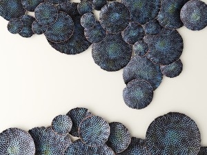 teal hammered wall decor Model 3D