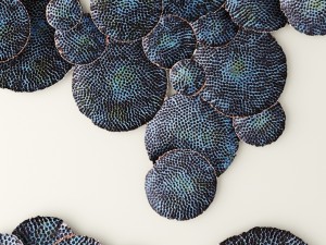 teal hammered wall decor Model 3D
