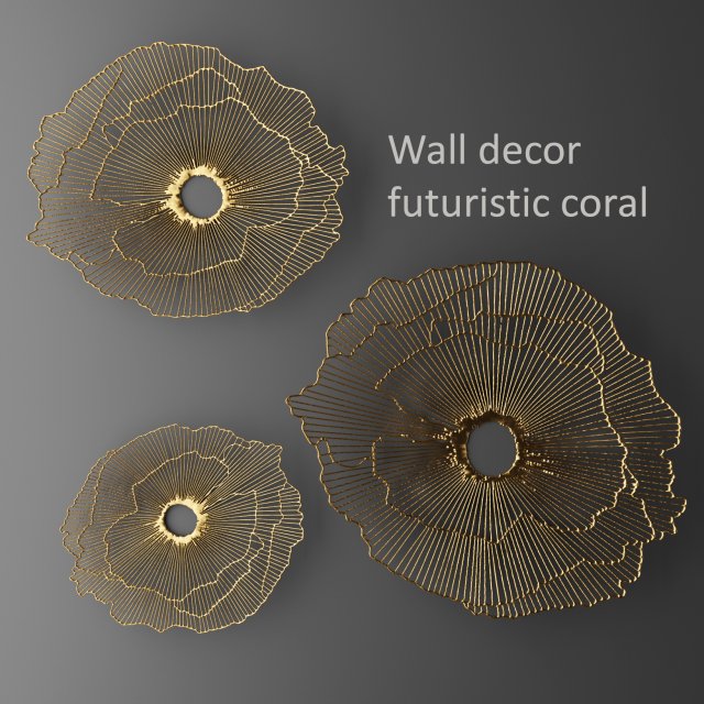 wall decor futuristic coral panel 3Dモデル .c4d .max .obj .3ds .fbx .stl .blend 