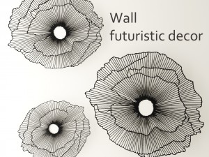 wall decor futuristic coral panel 3Dモデル