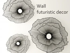 wall decor futuristic coral panel 3D Model