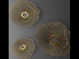 wall decor futuristic coral panel 3D Model