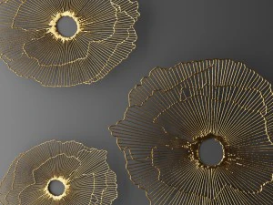 wall decor futuristic coral panel 3D Model