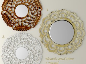 flourish carved mirror set 3D 모델