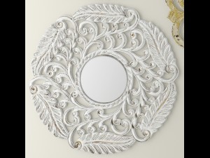 flourish carved mirror set Model 3D