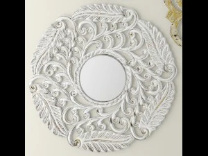 flourish carved mirror set 3D Model