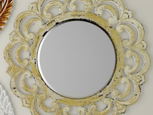 flourish carved mirror set Model 3D