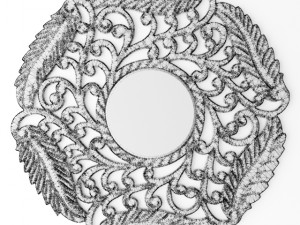 flourish carved mirror set Model 3D