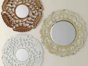 flourish carved mirror set 3D Model
