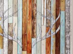antler silhouette wall panel wood 3D Model