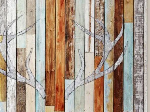 antler silhouette wall panel wood 3D Model